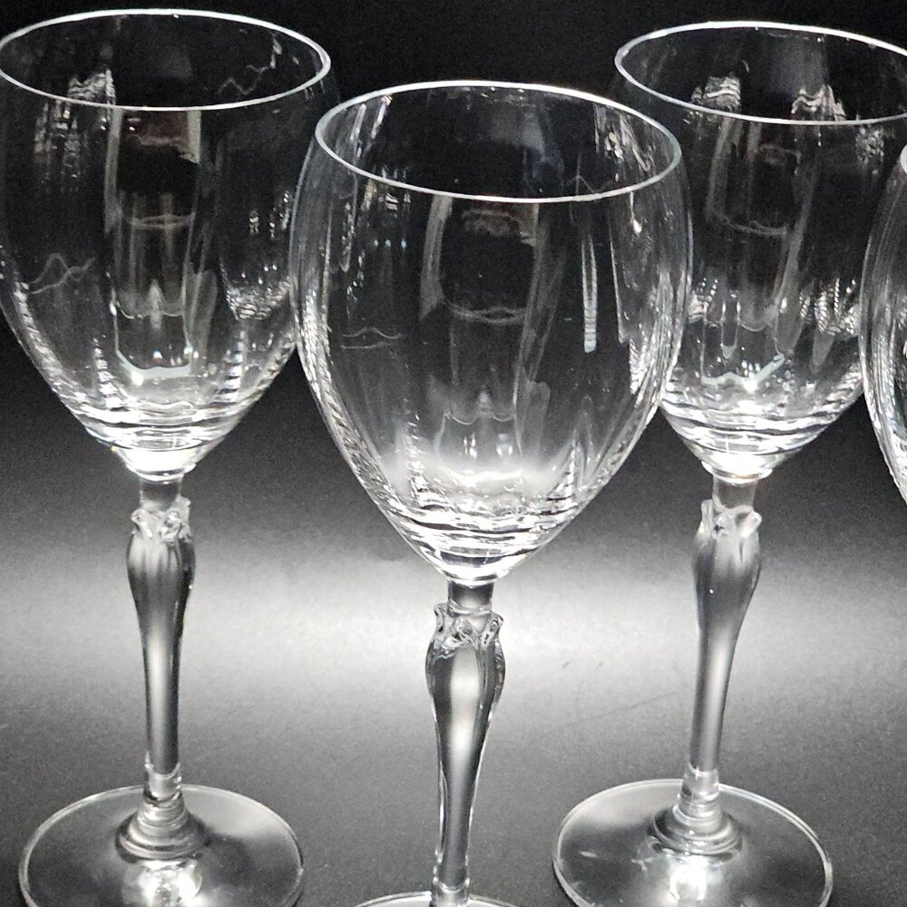 4 Mikasa Spring Petals Wine Glasses 8.25" vintage sculpted stem romantic floral - Picture 6 of 7